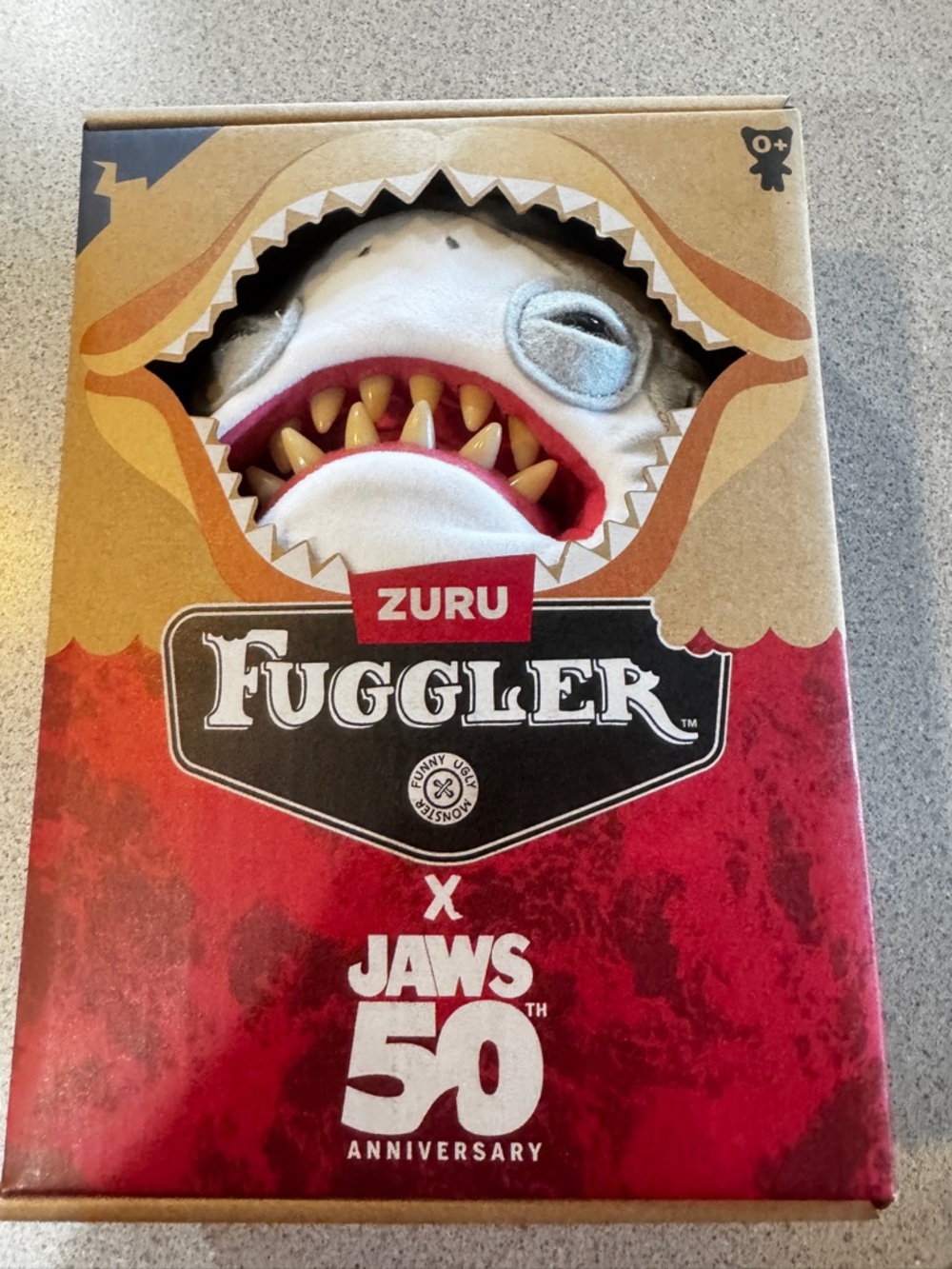 ZURU Fuggler x Jaws 50th Anniversary Plush Shark - White with Red Mouth